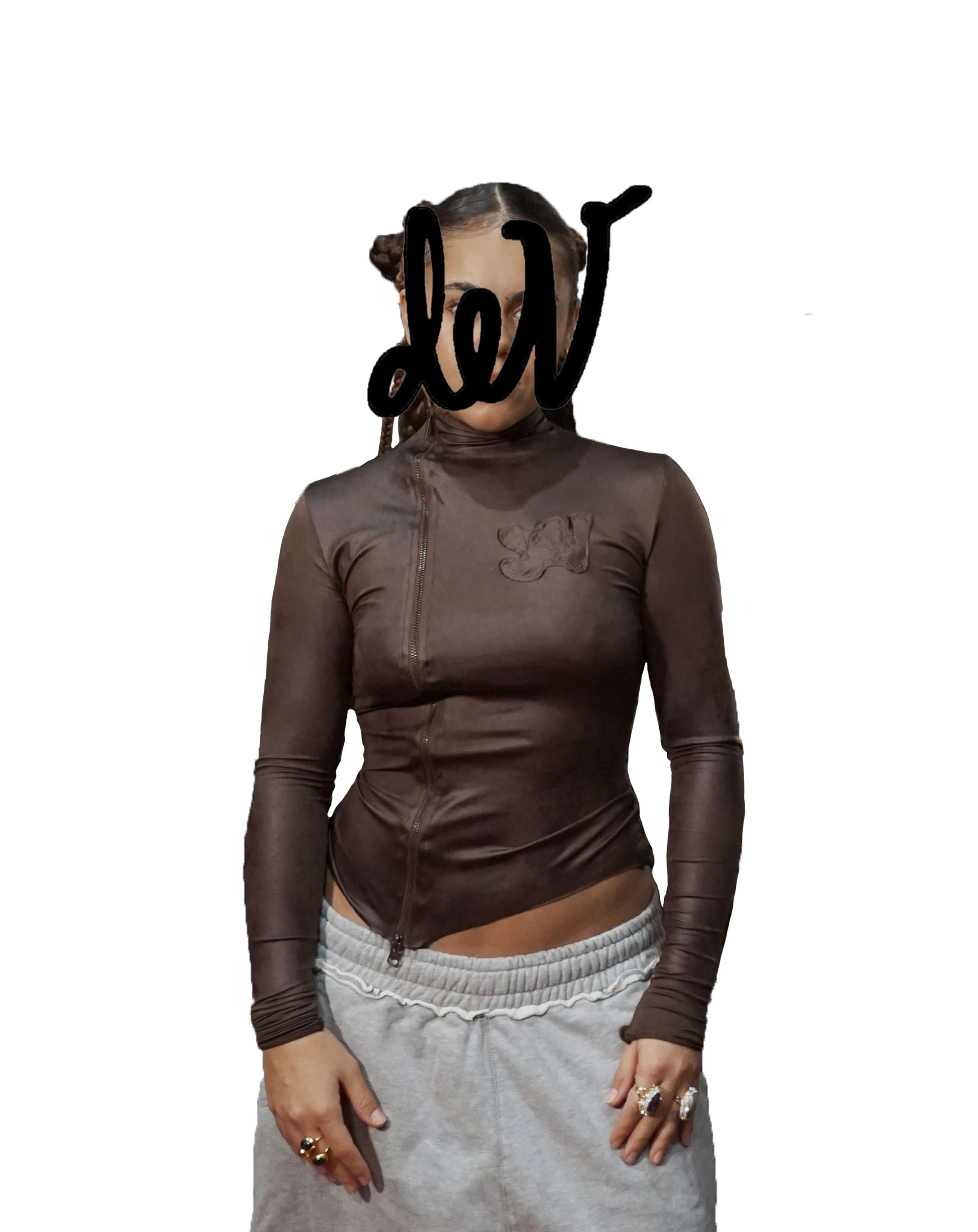 Brown de V Zip Jacket