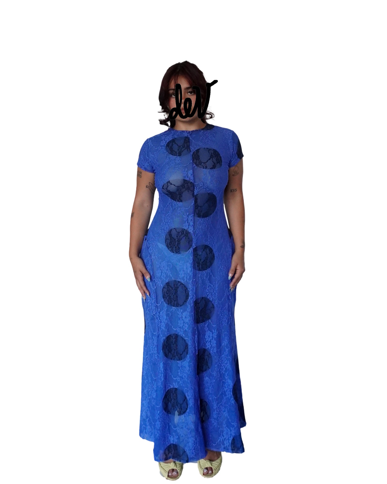 Lindura Dress- Blue Polka