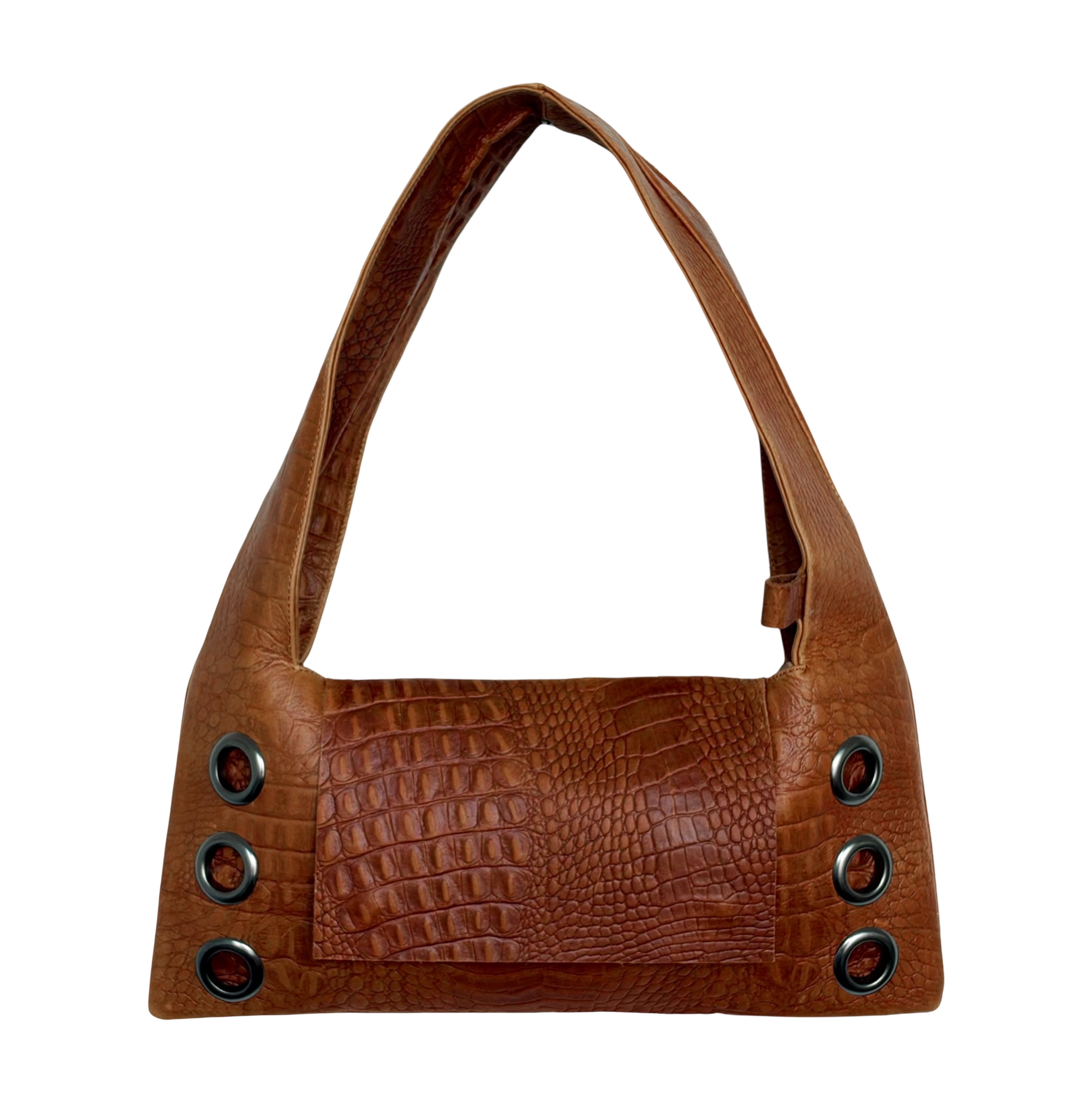 La Grommette Bag - Cognac Croc